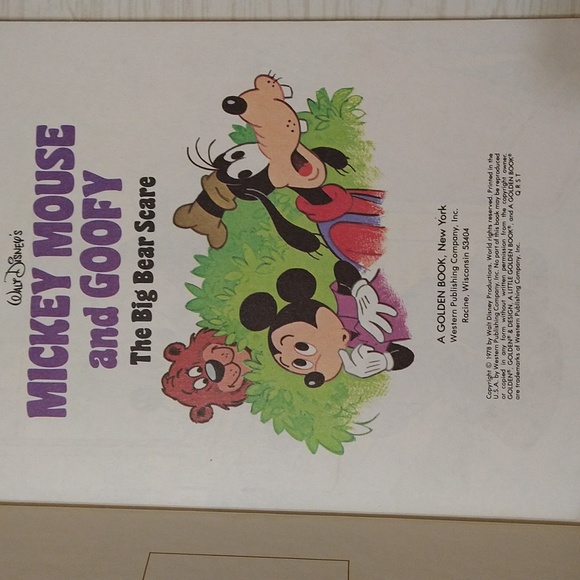 Vintage 1978 A Little Golden Book "Mickey Mouse & Goofy The Big Bear Scare" Book - Picture 3 of 3